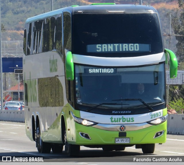 TurBus 2993 na cidade de Curacaví, Melipilla, Metropolitana de Santiago, Chile, por Facundo Castillo Acuña. ID da foto: 11988659.