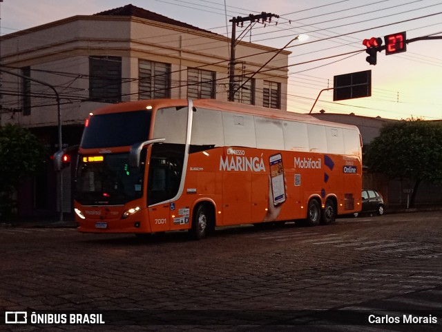 Expresso Maringá 7001 na cidade de Presidente Venceslau, São Paulo, Brasil, por Carlos Morais. Número da foto: #11988548.