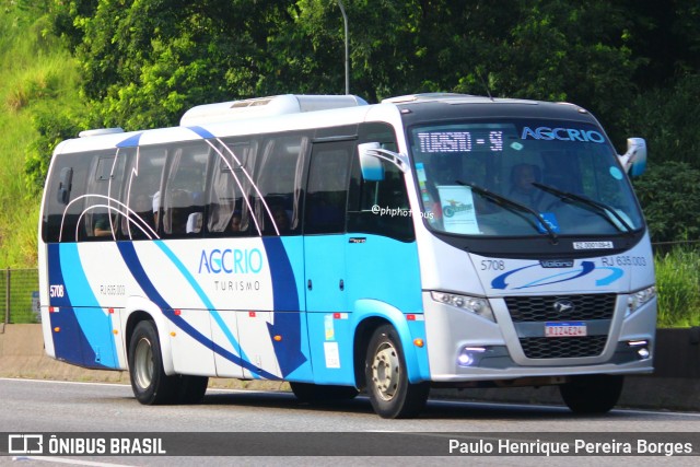 AGC Rio Turismo 5708 na cidade de Piraí, Rio de Janeiro, Brasil, por Paulo Henrique Pereira Borges. ID da foto: 12035923.