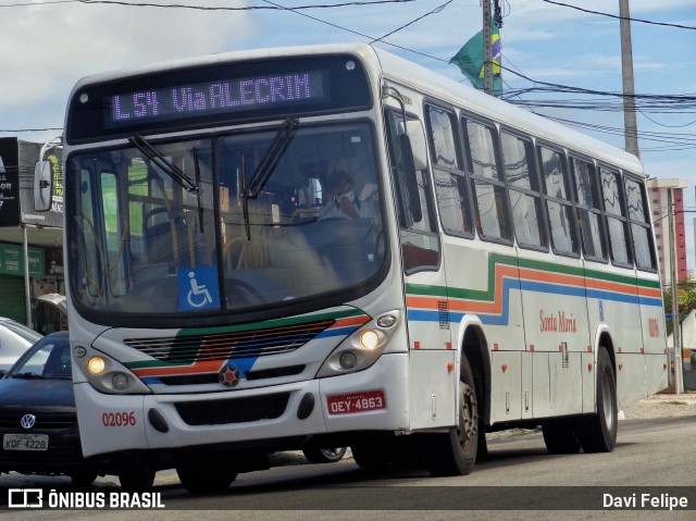 Auto Ônibus Santa Maria Transporte e Turismo 02096 na cidade de Natal, Rio Grande do Norte, Brasil, por Davi Felipe. ID da foto: 12033778.