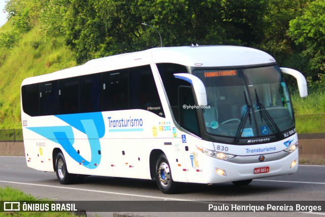 Transturismo Turismo e Fretamento 830 na cidade de Piraí, Rio de Janeiro, Brasil, por Paulo Henrique Pereira Borges. Número da foto: #12035945.