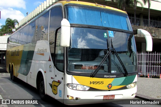 Empresa Gontijo de Transportes 14955 na cidade de Belo Horizonte, Minas Gerais, Brasil, por Hariel Bernades. ID da foto: 12037302.