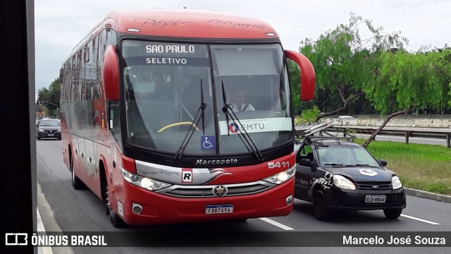 Empresa de Ônibus Pássaro Marron 5411 na cidade de São José dos Campos, São Paulo, Brasil, por Marcelo José Souza. ID da foto: 12038445.