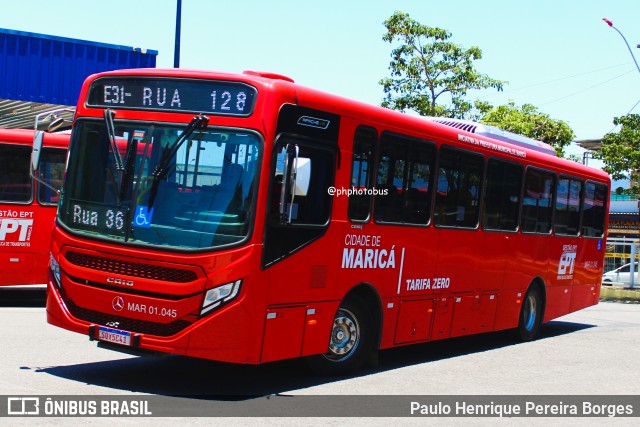 Viação Nossa Senhora do Amparo MAR 01.045 na cidade de Maricá, Rio de Janeiro, Brasil, por Paulo Henrique Pereira Borges. Número da foto: #12041670.