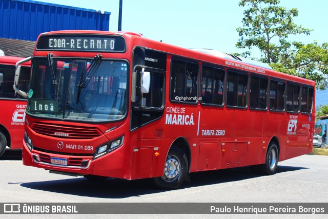 Viação Nossa Senhora do Amparo MAR 01.089 na cidade de Maricá, Rio de Janeiro, Brasil, por Paulo Henrique Pereira Borges. Número da foto: #12041659.