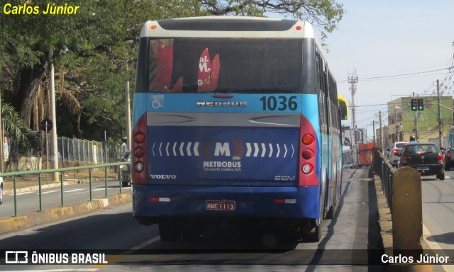 Metrobus 1036 na cidade de Goiânia, Goiás, Brasil, por Carlos Júnior. ID da foto: 12040698.