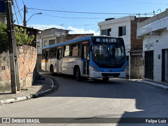 Expresso Vera Cruz 433 na cidade de Recife, Pernambuco, Brasil, por Felipe Luiz. ID da foto: 12044152.