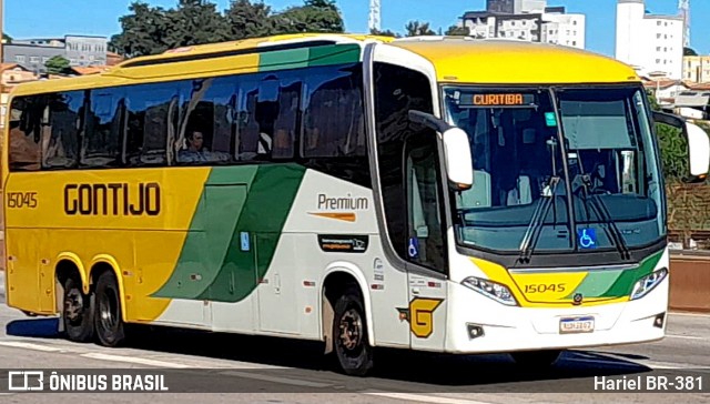 Empresa Gontijo de Transportes 15045 na cidade de Betim, Minas Gerais, Brasil, por Hariel BR-381. ID da foto: 12047912.