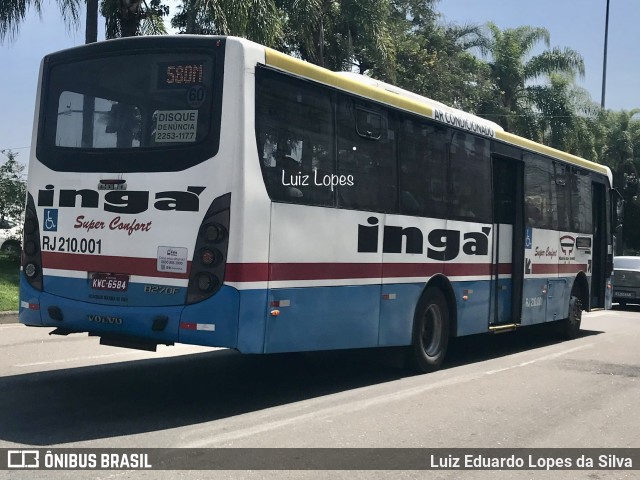 Auto Lotação Ingá RJ 210.001 na cidade de Niterói, Rio de Janeiro, Brasil, por Luiz Eduardo Lopes da Silva. ID da foto: 12046848.