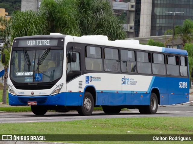 Transol Transportes Coletivos 50398 na cidade de Florianópolis, Santa Catarina, Brasil, por Cleiton Rodrigues. ID da foto: 12048216.