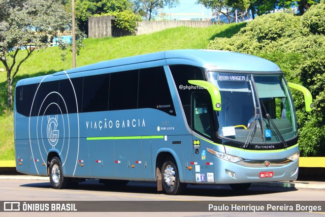 Viação Garcia 8483 na cidade de Londrina, Paraná, Brasil, por Paulo Henrique Pereira Borges. ID da foto: 12049716.