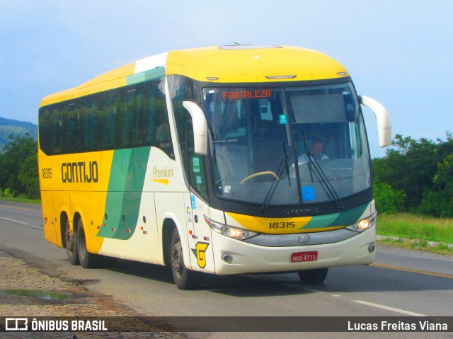 Empresa Gontijo de Transportes 18315 na cidade de Jequié, Bahia, Brasil, por Lucas Freitas Viana. ID da foto: 12050670.