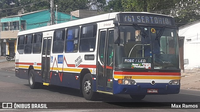 Nortran Transportes Coletivos 6519 na cidade de Porto Alegre, Rio Grande do Sul, Brasil, por Max Ramos. ID da foto: 12050807.