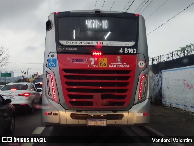 Express Transportes Urbanos Ltda 4 8163 na cidade de São Paulo, São Paulo, Brasil, por Vanderci Valentim. ID da foto: 12050867.