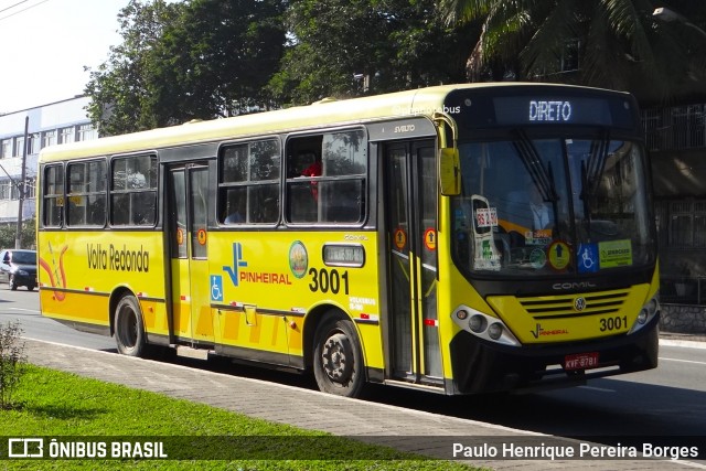 Viação Pinheiral 3001 na cidade de Volta Redonda, Rio de Janeiro, Brasil, por Paulo Henrique Pereira Borges. ID da foto: 12054690.