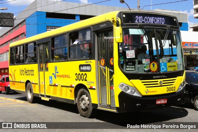 Viação Pinheiral 3002 na cidade de Volta Redonda, Rio de Janeiro, Brasil, por Paulo Henrique Pereira Borges. ID da foto: 12054698.