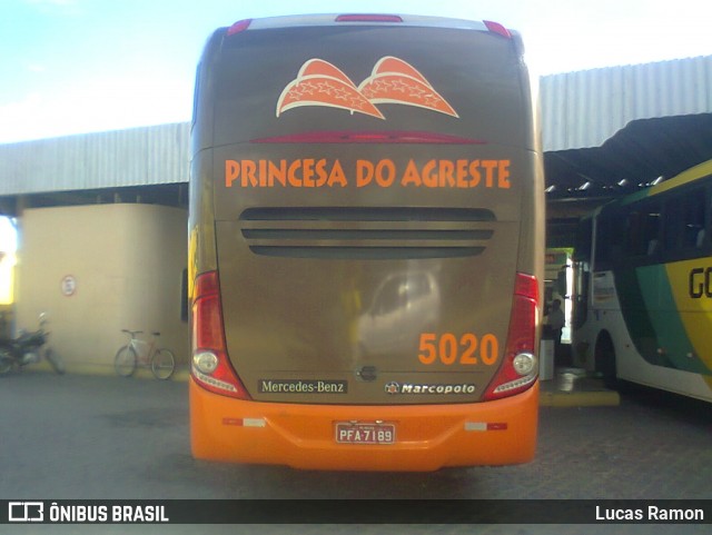 Auto Viação Princesa do Agreste 5020 na cidade de Serra Talhada, Pernambuco, Brasil, por Lucas Ramon. Número da foto: #12056454.
