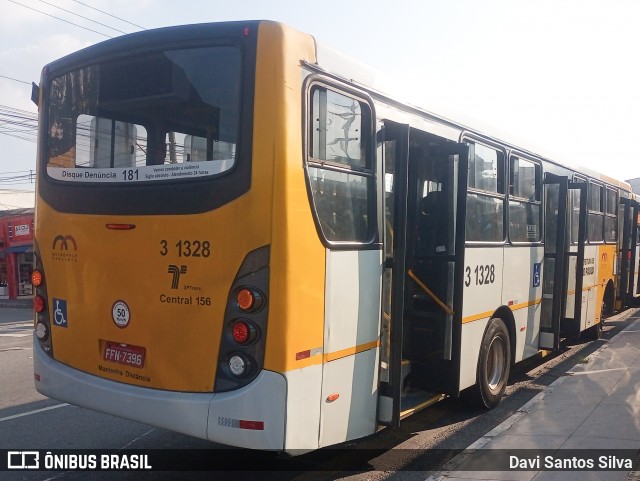 Viação Metrópole Paulista - Zona Leste 3 1328 na cidade de São Paulo, São Paulo, Brasil, por Davi Santos Silva. Número da foto: #12055643.