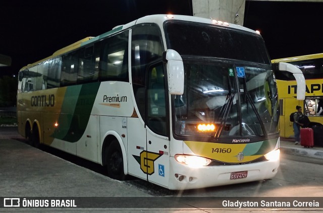 Empresa Gontijo de Transportes 14160 na cidade de Aracaju, Sergipe, Brasil, por Gladyston Santana Correia. Número da foto: #12058489.