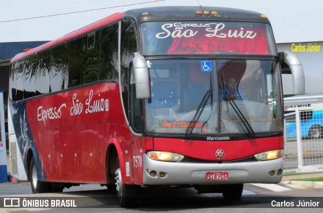 Expresso São Luiz 7570 na cidade de Goiânia, Goiás, Brasil, por Carlos Júnior. ID da foto: 11993380.