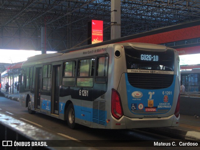Viação Grajaú S.A. 6 1261 na cidade de São Paulo, São Paulo, Brasil, por Mateus C.  Cardoso. Número da foto: #12061361.