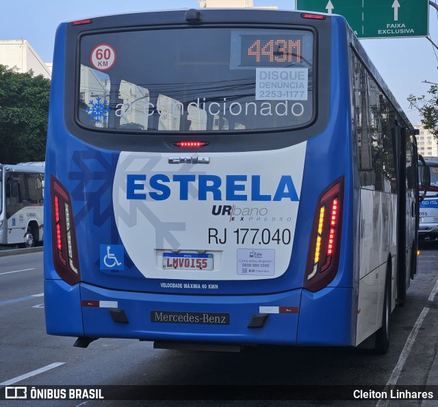 Viação Estrela RJ 177.040 na cidade de Niterói, Rio de Janeiro, Brasil, por Cleiton Linhares. Número da foto: #12061559.