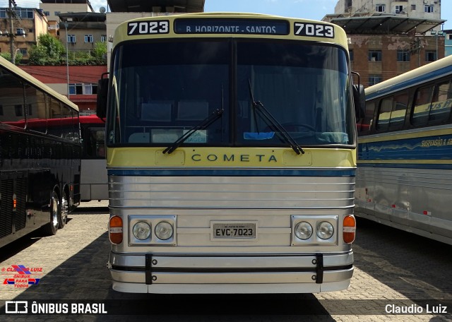 Viação Cometa 7023 na cidade de Juiz de Fora, Minas Gerais, Brasil, por Claudio Luiz. ID da foto: 11999983.