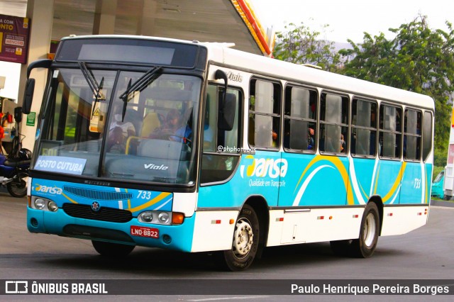 TRANSA - Transa Transporte Coletivo 733 na cidade de Três Rios, Rio de Janeiro, Brasil, por Paulo Henrique Pereira Borges. Número da foto: #11999667.