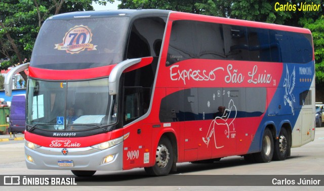 Expresso São Luiz 9090 na cidade de Goiânia, Goiás, Brasil, por Carlos Júnior. Número da foto: #12002090.