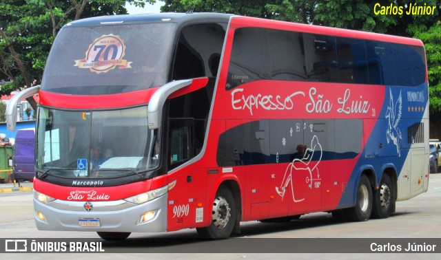 Expresso São Luiz 9090 na cidade de Goiânia, Goiás, Brasil, por Carlos Júnior. ID da foto: 12002090.