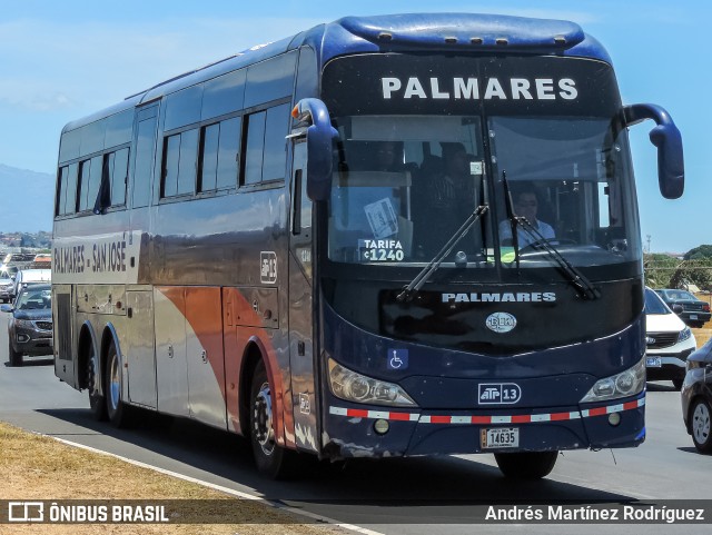 ATP - Autotransportes Palmares 13 na cidade de Alajuela, Alajuela, Costa Rica, por Andrés Martínez Rodríguez. Número da foto: #12003724.