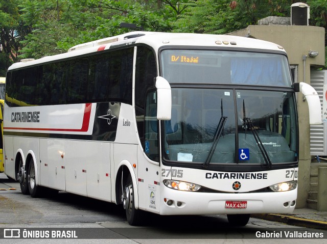 Auto Viação Catarinense 2705 na cidade de São Paulo, São Paulo, Brasil, por Gabriel Valladares. ID da foto: 12005960.