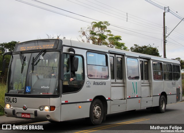 Araucária Transportes Coletivos 19L43 na cidade de Curitiba, Paraná, Brasil, por Matheus Felipe. Número da foto: #12005874.