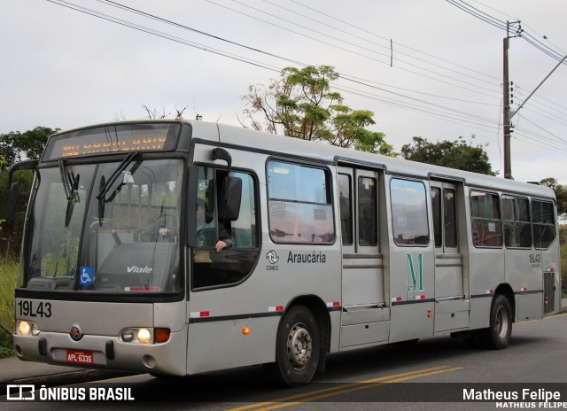 Araucária Transportes Coletivos 19L43 na cidade de Curitiba, Paraná, Brasil, por Matheus Felipe. ID da foto: 12005874.