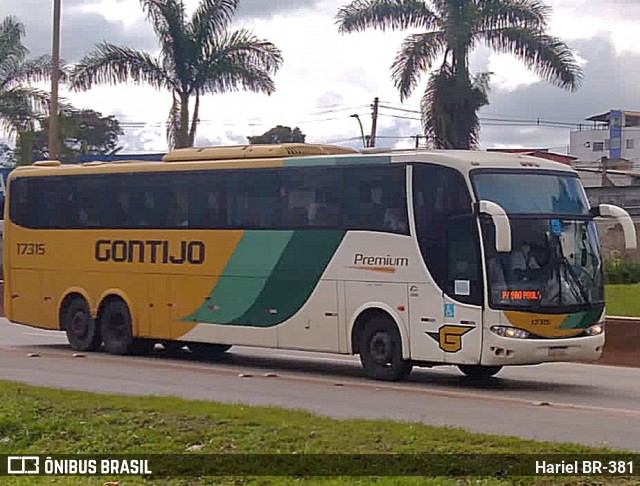 Empresa Gontijo de Transportes 17315 na cidade de Betim, Minas Gerais, Brasil, por Hariel BR-381. Número da foto: #12064041.