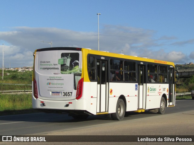 Coletivo Transportes 3657 na cidade de Caruaru, Pernambuco, Brasil, por Lenilson da Silva Pessoa. Número da foto: #12086730.