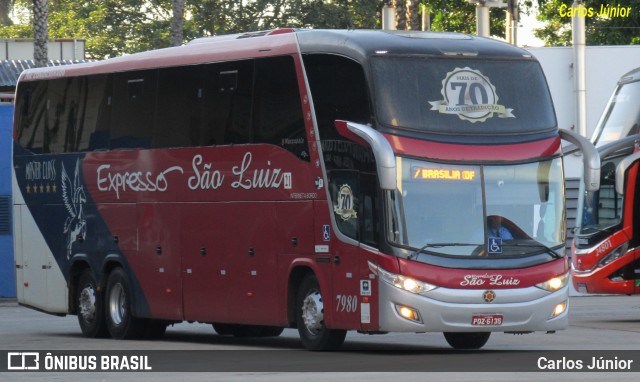 Expresso São Luiz 7980 na cidade de Goiânia, Goiás, Brasil, por Carlos Júnior. Número da foto: #12085008.