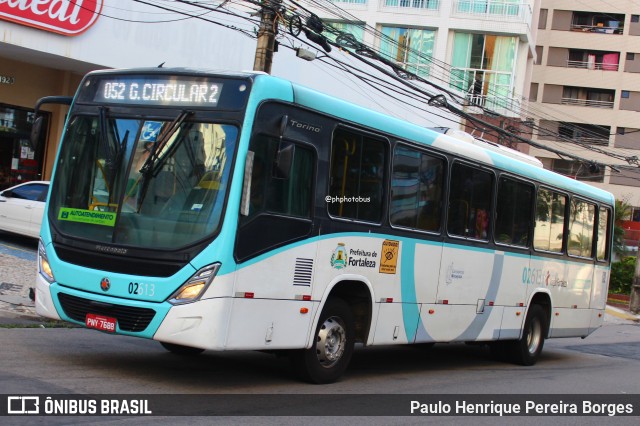 Viação Fortaleza 02613 na cidade de Fortaleza, Ceará, Brasil, por Paulo Henrique Pereira Borges. Número da foto: #12086974.