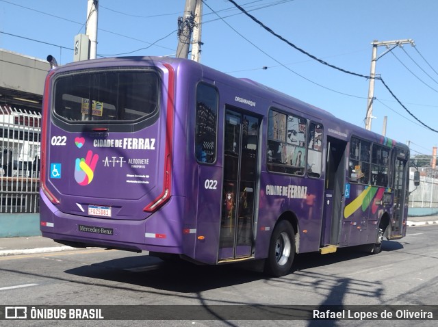 ATT - Alto Tietê Transportes Ferraz de Vasconcelos 022 na cidade de Ferraz de Vasconcelos, São Paulo, Brasil, por Rafael Lopes de Oliveira. Número da foto: #12091315.