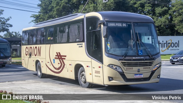 Gidion Transporte e Turismo 22203 na cidade de Joinville, Santa Catarina, Brasil, por Vinicius Petris. Número da foto: #12091482.
