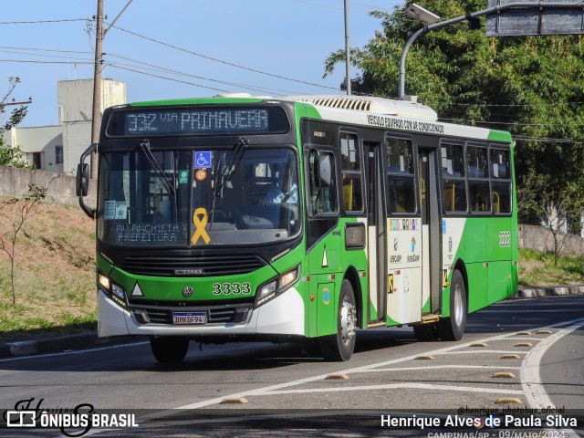 VB Transportes e Turismo 3333 na cidade de Campinas, São Paulo, Brasil, por Henrique Alves de Paula Silva. Número da foto: #12093817.