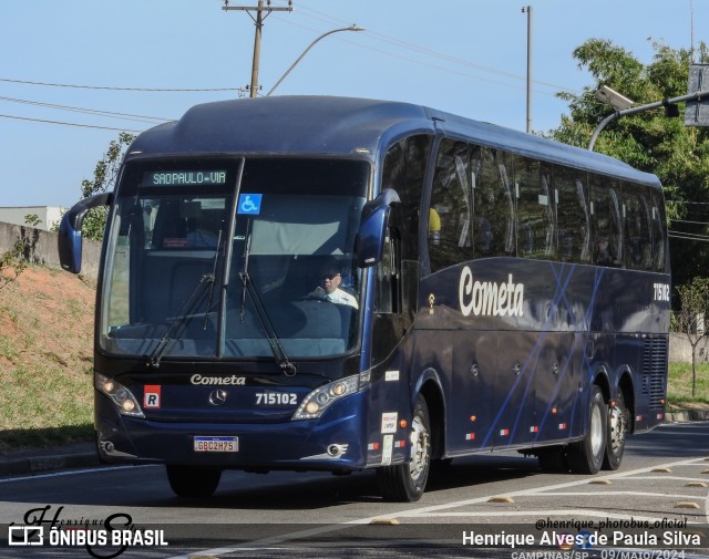 Viação Cometa 715102 na cidade de Campinas, São Paulo, Brasil, por Henrique Alves de Paula Silva. Número da foto: #12093662.