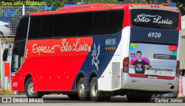 Expresso São Luiz 6920 na cidade de Goiânia, Goiás, Brasil, por Carlos Júnior. Número da foto: #12097826.