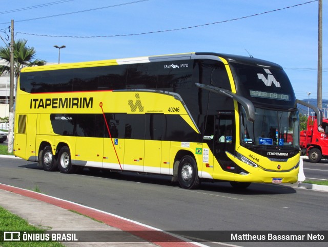 Viação Nova Itapemirim 40246 na cidade de Vitória, Espírito Santo, Brasil, por Mattheus Bassamar Neto. Número da foto: #12101847.