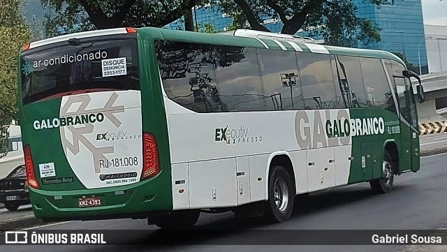 Viação Galo Branco RJ 181.008 na cidade de Rio de Janeiro, Rio de Janeiro, Brasil, por Gabriel Sousa. Número da foto: #12103654.