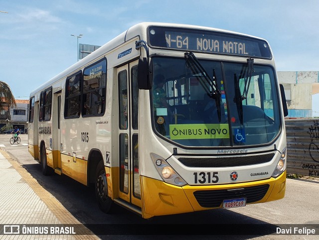 Transportes Guanabara 1315 na cidade de Natal, Rio Grande do Norte, Brasil, por Davi Felipe. Número da foto: #12102487.