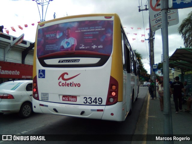 Coletivo Transportes 3349 na cidade de Caruaru, Pernambuco, Brasil, por Marcos Rogerio. Número da foto: #12103662.