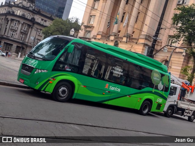 Viação Piracicabana Santos 5700 na cidade de Santos, São Paulo, Brasil, por Jean Gu. Número da foto: #12102201.