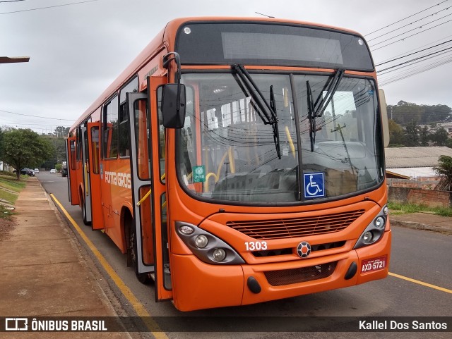 VCG - Viação Campos Gerais 1303 na cidade de Ponta Grossa, Paraná, Brasil, por Kallel Dos Santos. Número da foto: #12102606.
