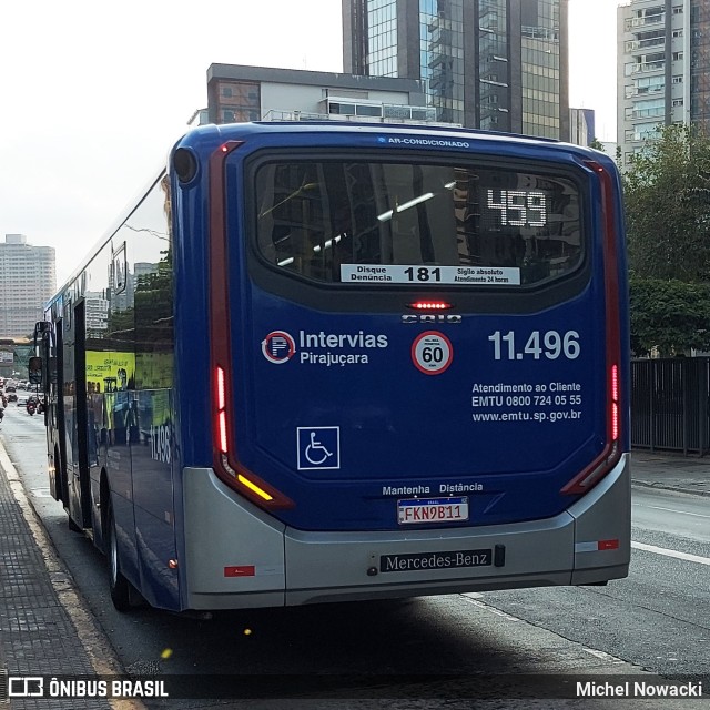 Viação Pirajuçara 11.496 na cidade de São Paulo, São Paulo, Brasil, por Michel Nowacki. Número da foto: #12102915.